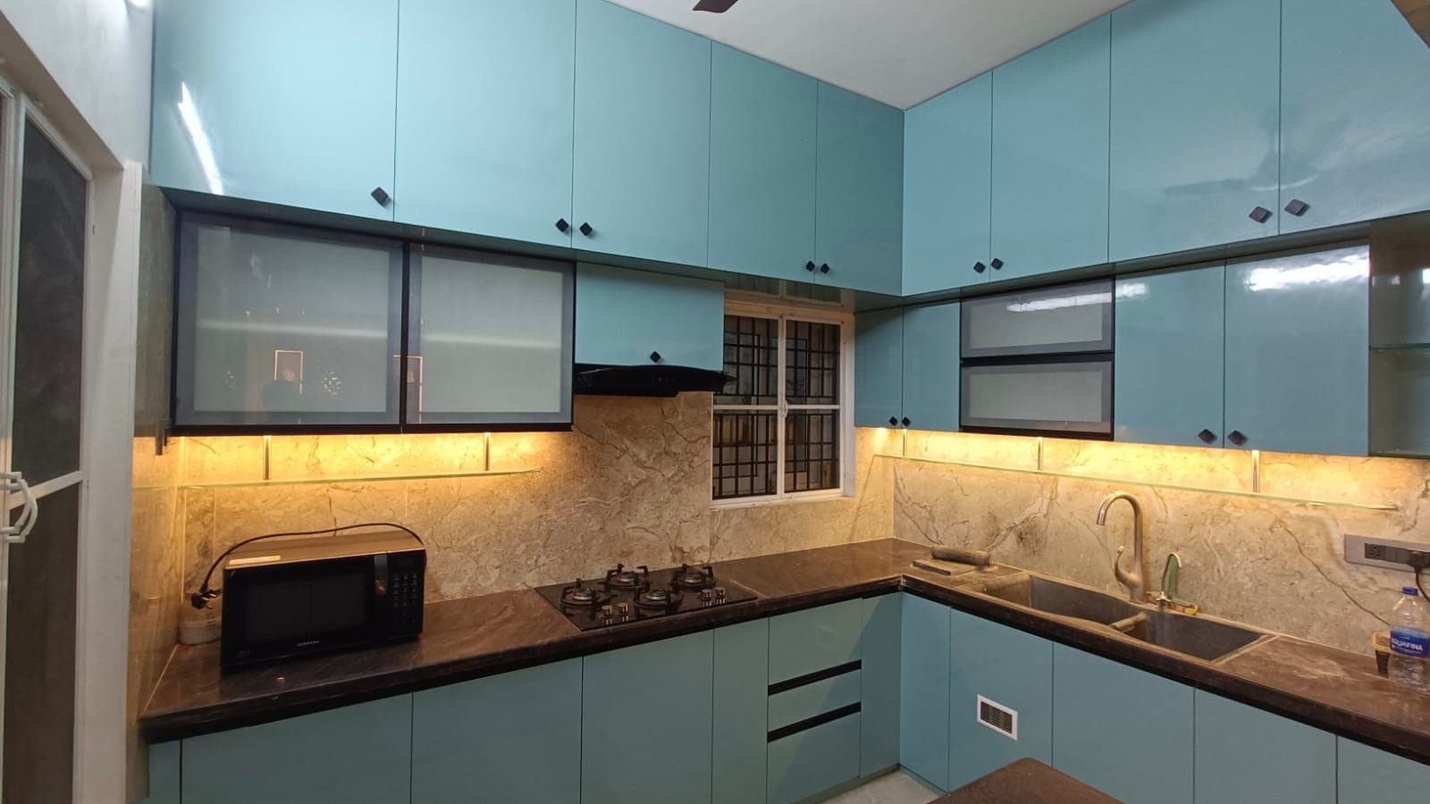Blue Modular Kitchen